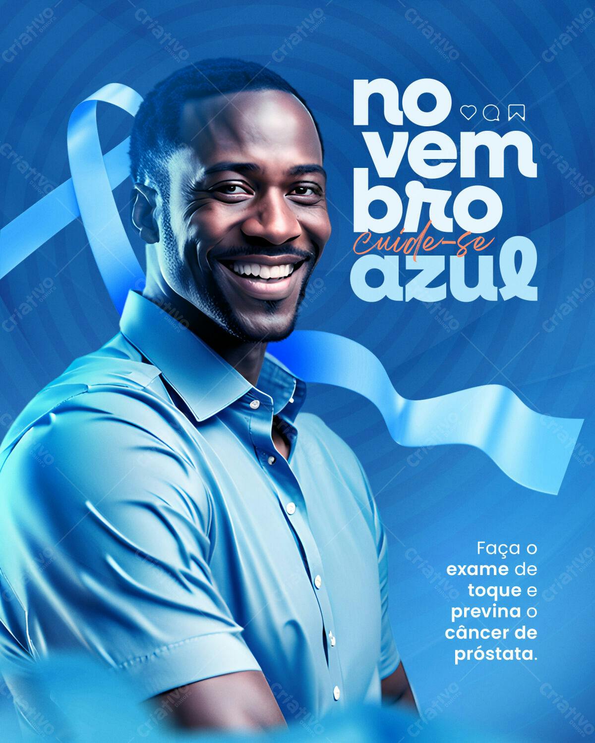 Flyer Novembro Azul PSD Editável