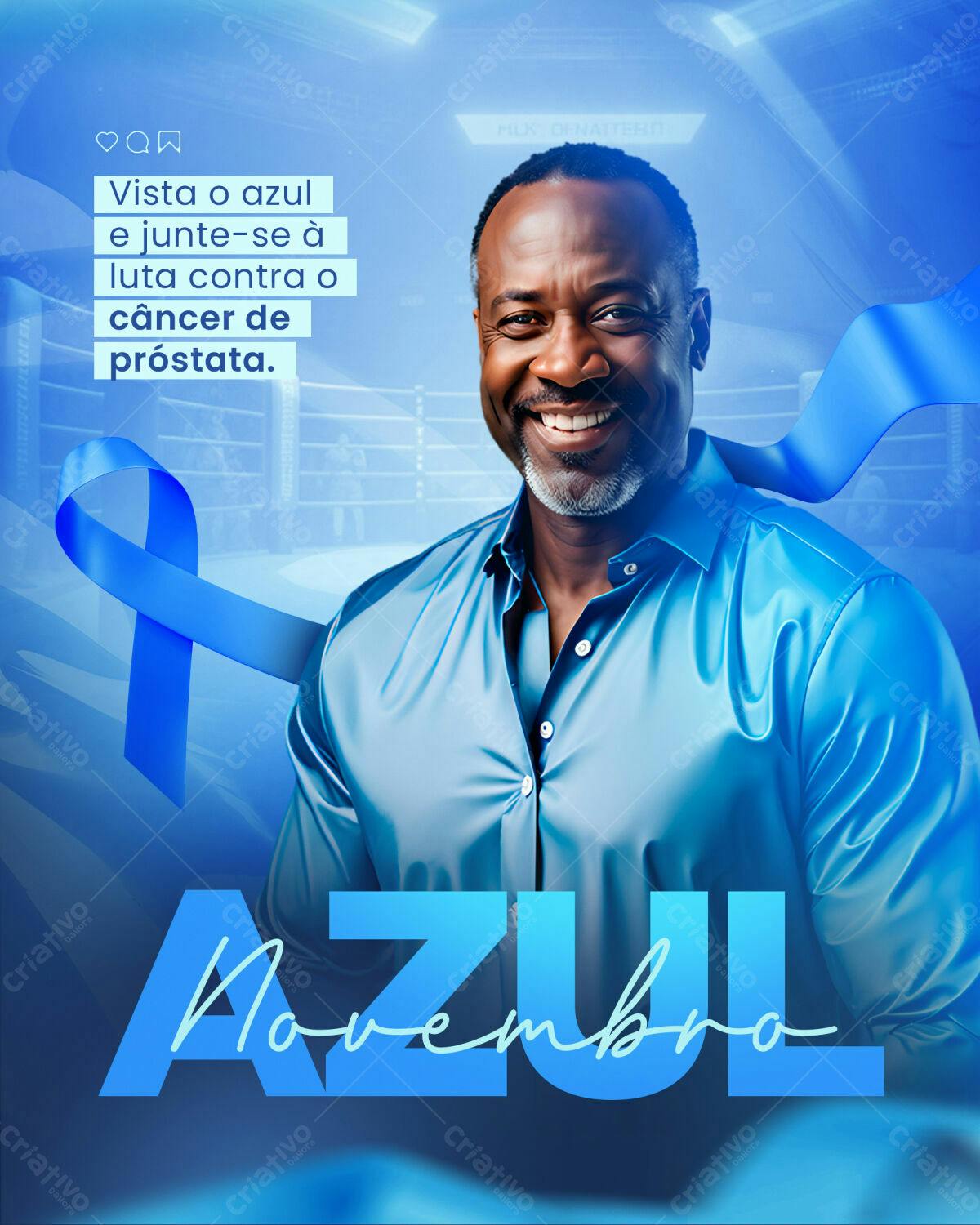 Poster Novembro Azul PSD Editável