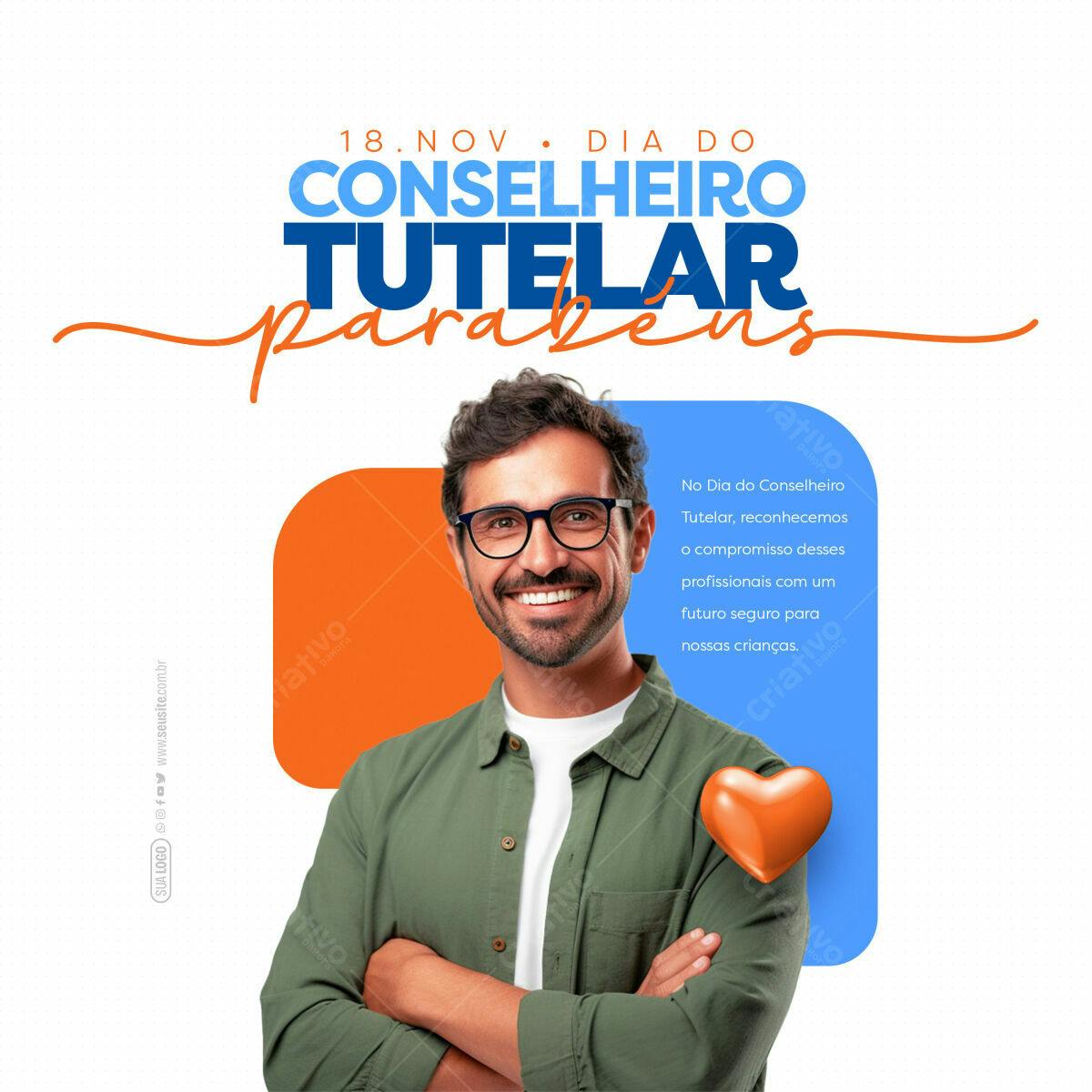 Postagem Dia do Conselho Tutelar PSD Editável