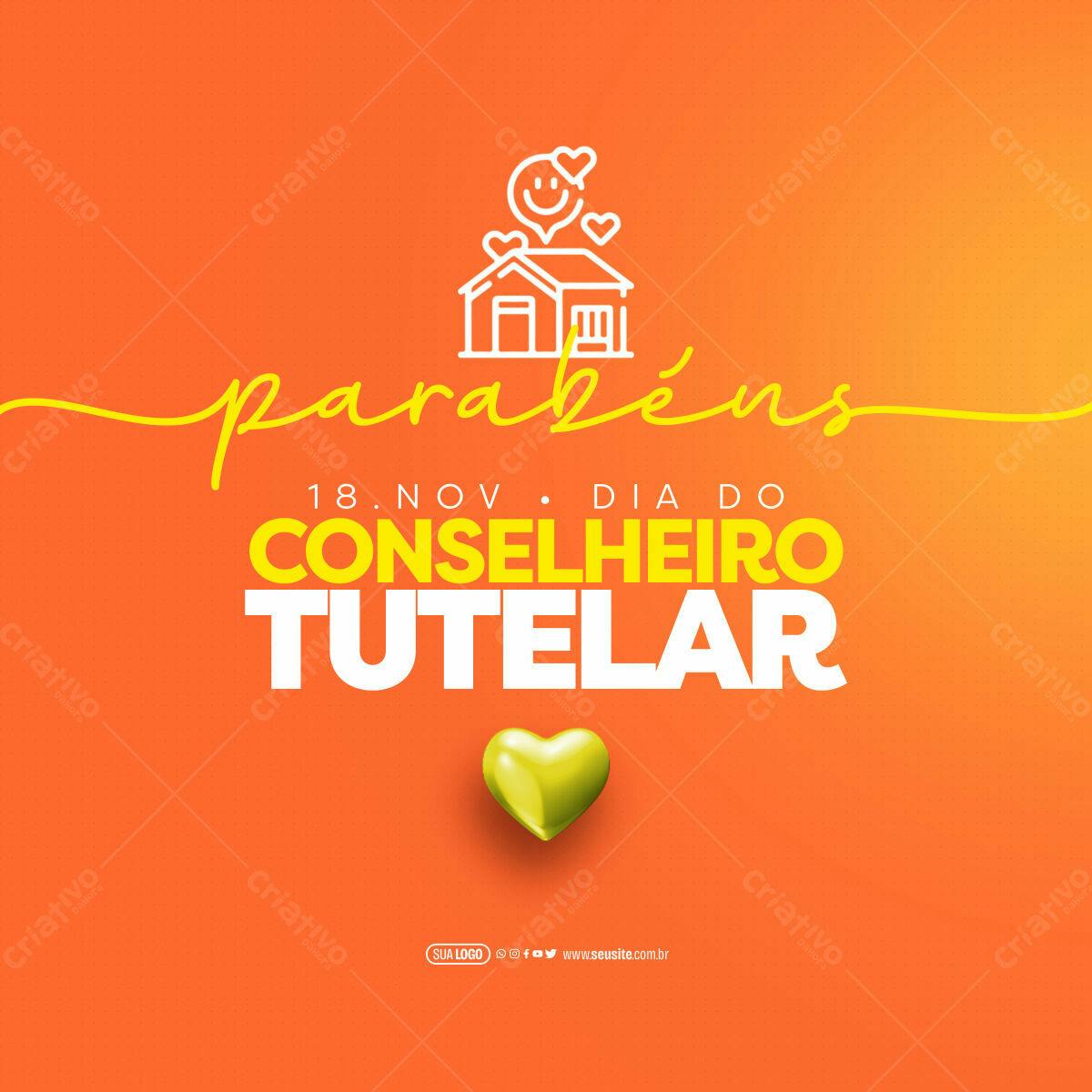Postagem Dia do Conselho Tutelar PSD Editável
