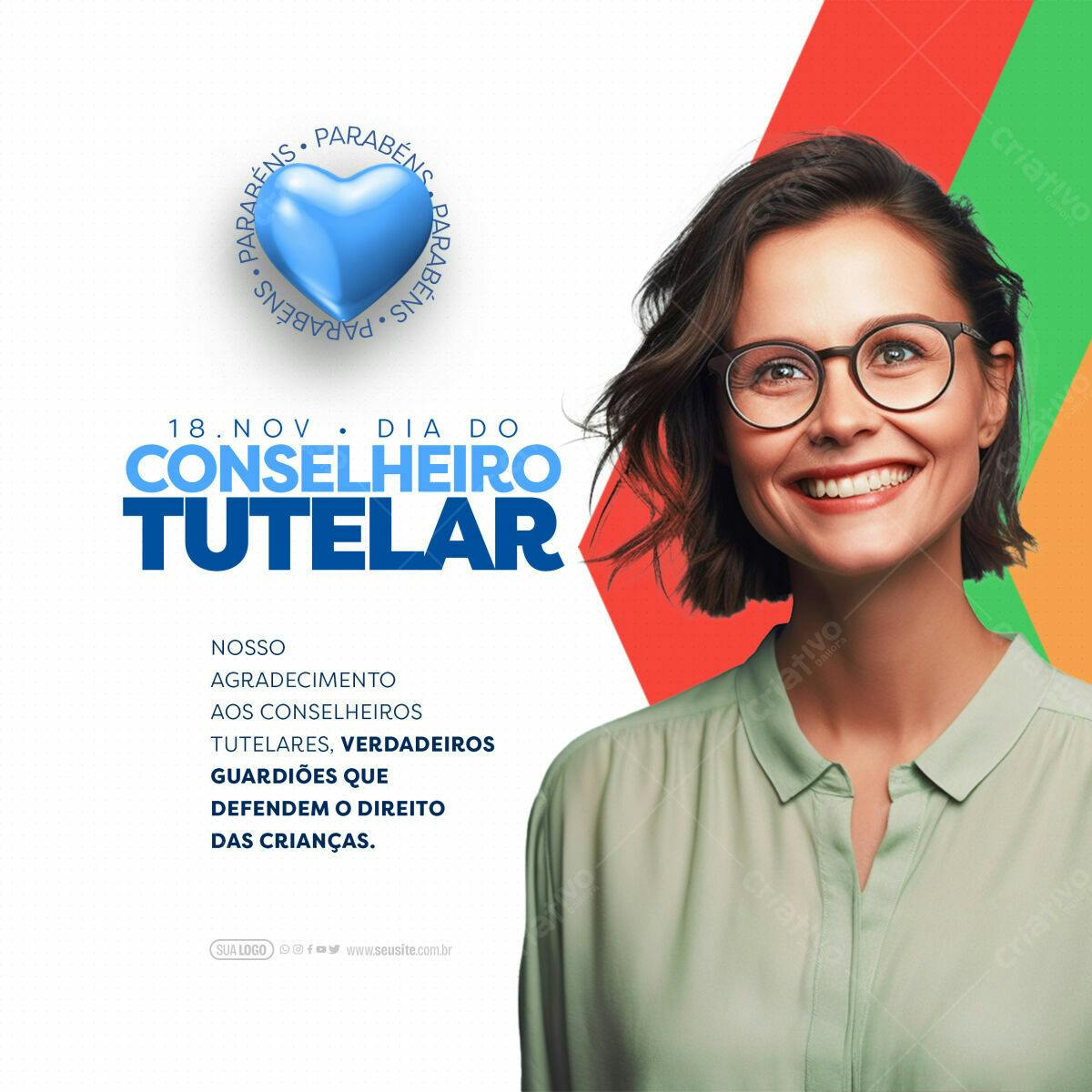 Postagem Dia do Conselho Tutelar PSD Editável