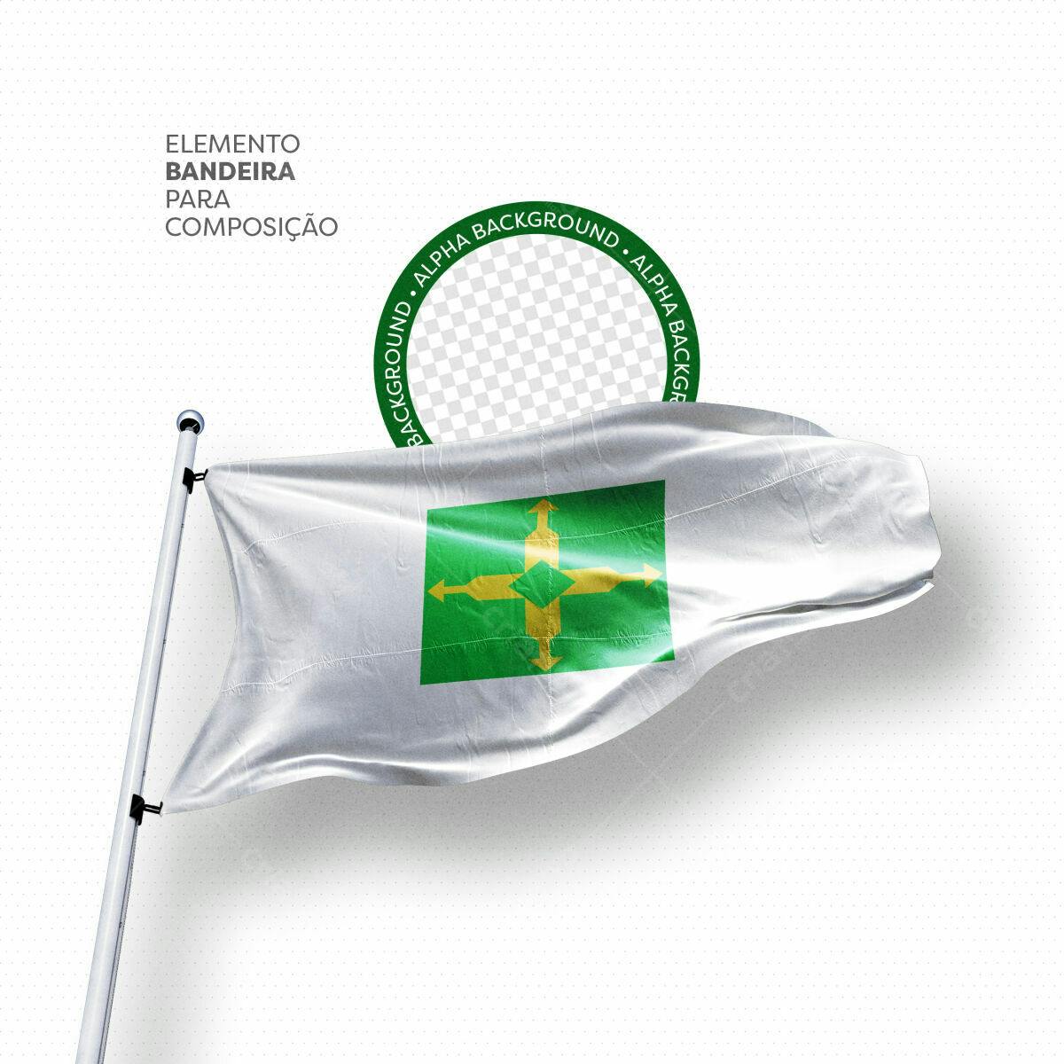 Elemento Bandeira PSD Editável para Mockups