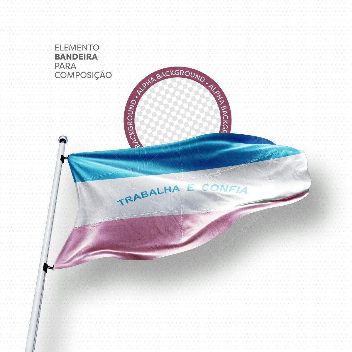 Elemento Bandeira PSD Editável para Mockup