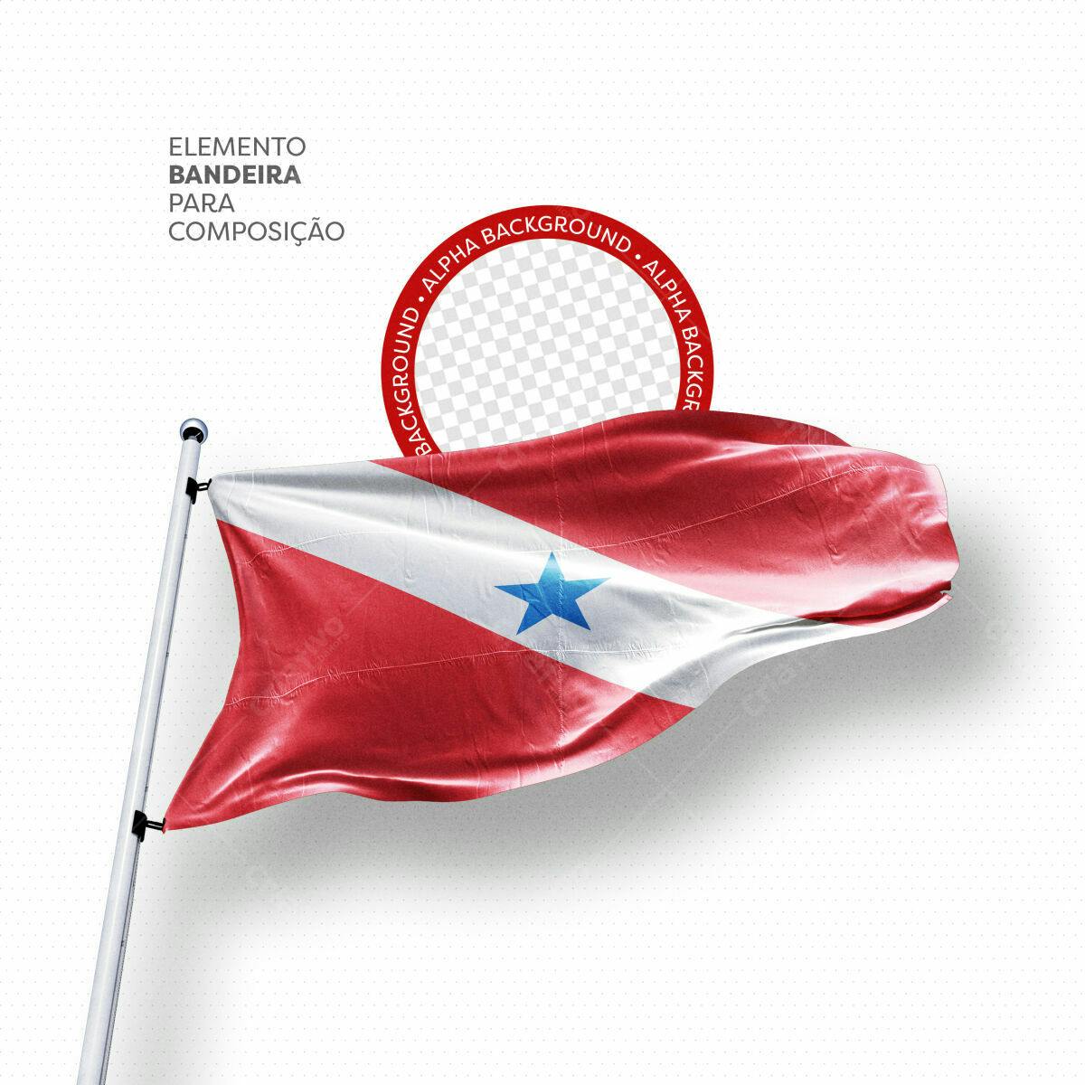 Elemento Bandeira PSD Editável para Composição