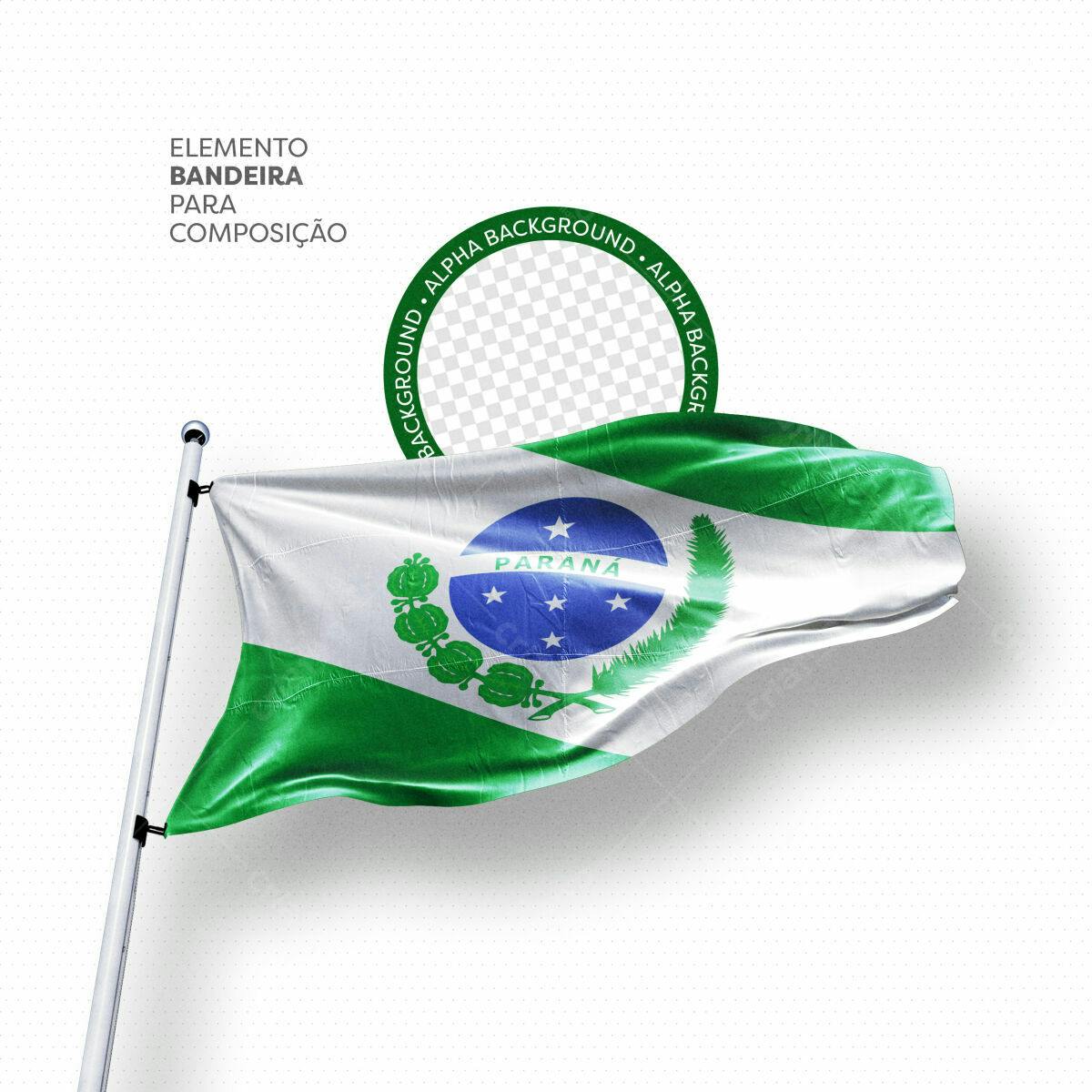 Elemento Bandeira Paraná PSD Editável
