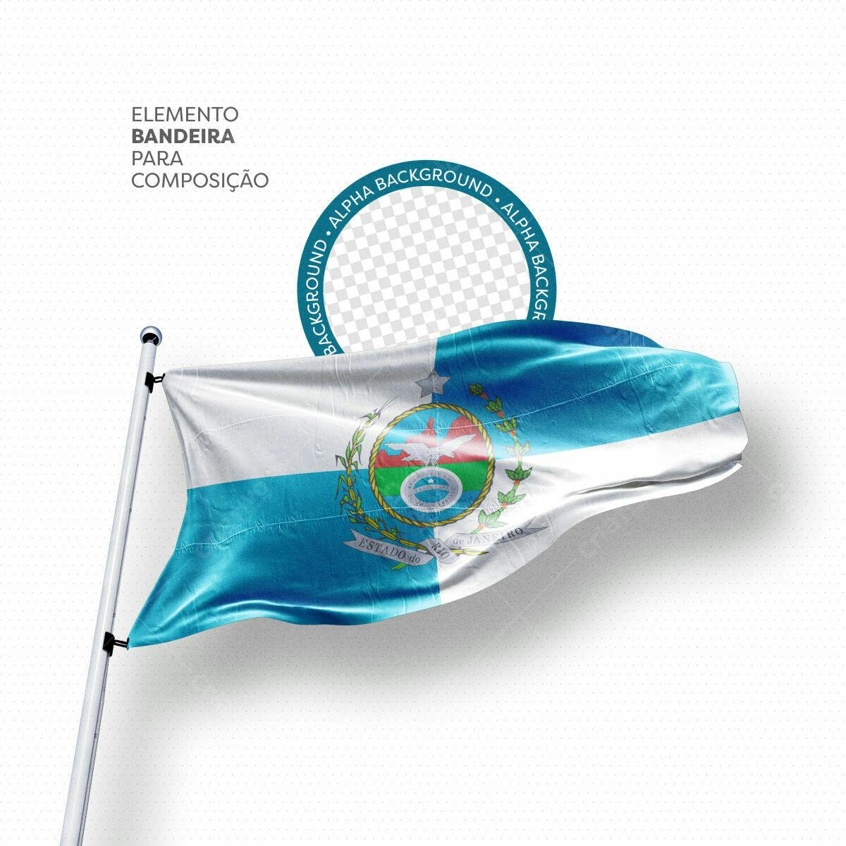 Elemento Bandeira para Composição PSD Editável
