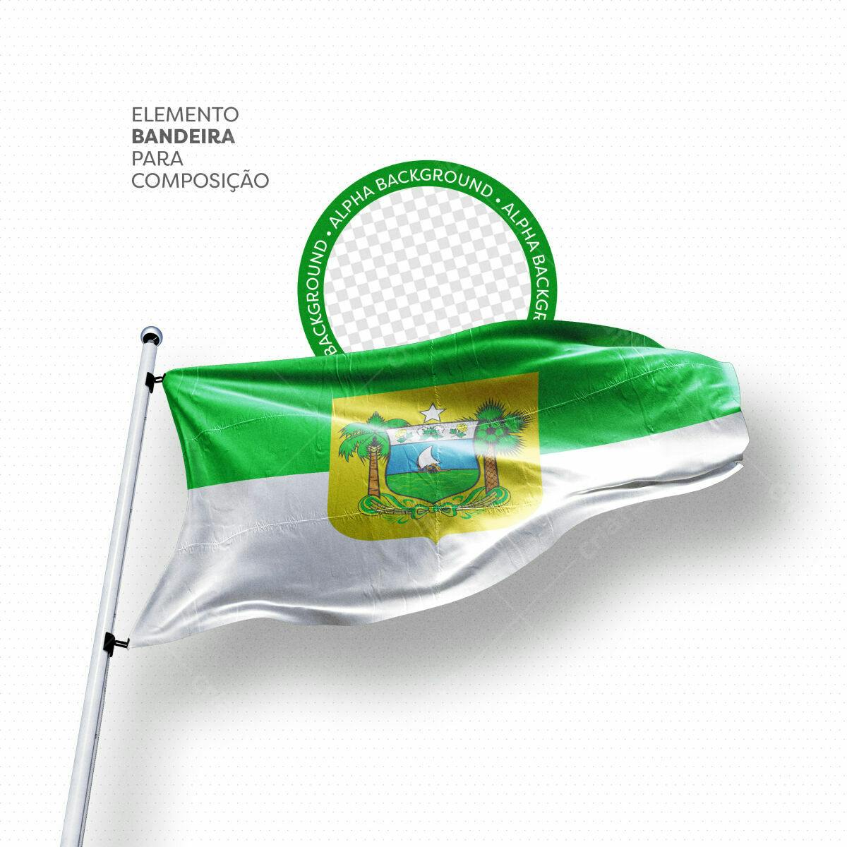 Elemento Bandeira para Composição PSD Editável