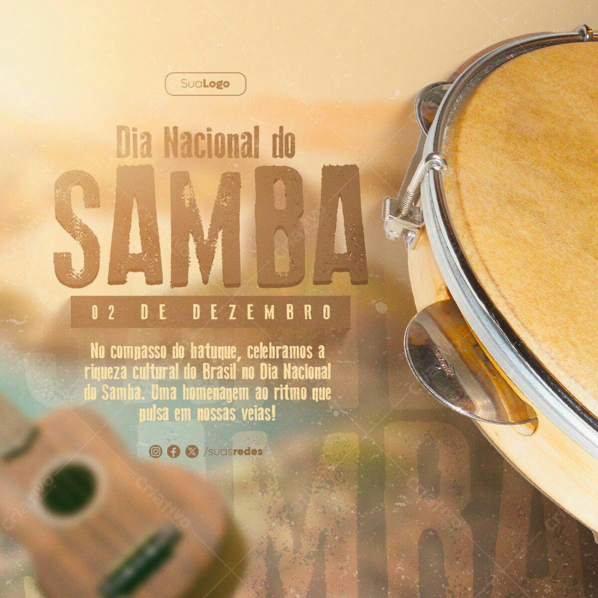 Flyer para o Dia Nacional do Samba PSD Editável