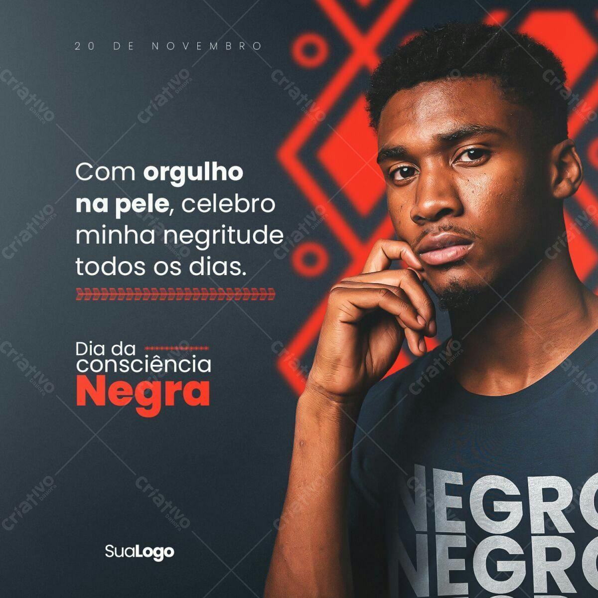 Post para Dia da Consciência Negra PSD Editável