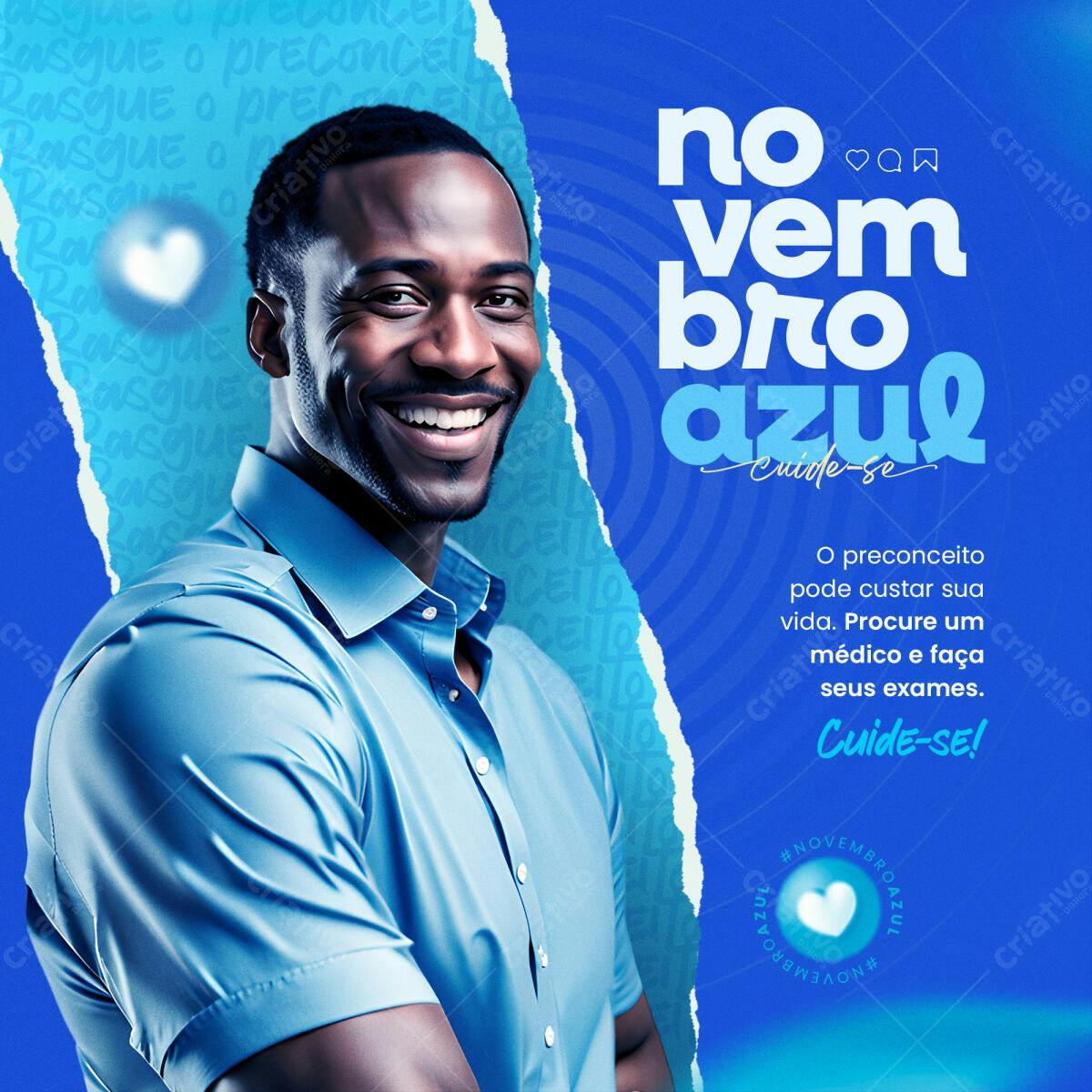 Flyer Novembro Azul PSD Editável
