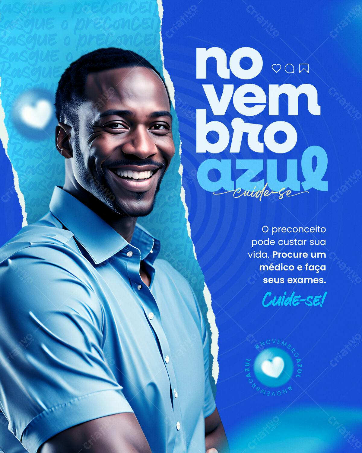 Flyer Novembro Azul PSD Editável