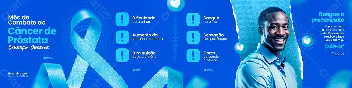 Banner Novembro Azul Câncer de Próstata PSD Editável