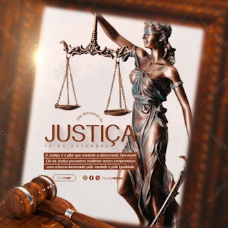 Dia nacional da justiça 8 de dezembro social media post
