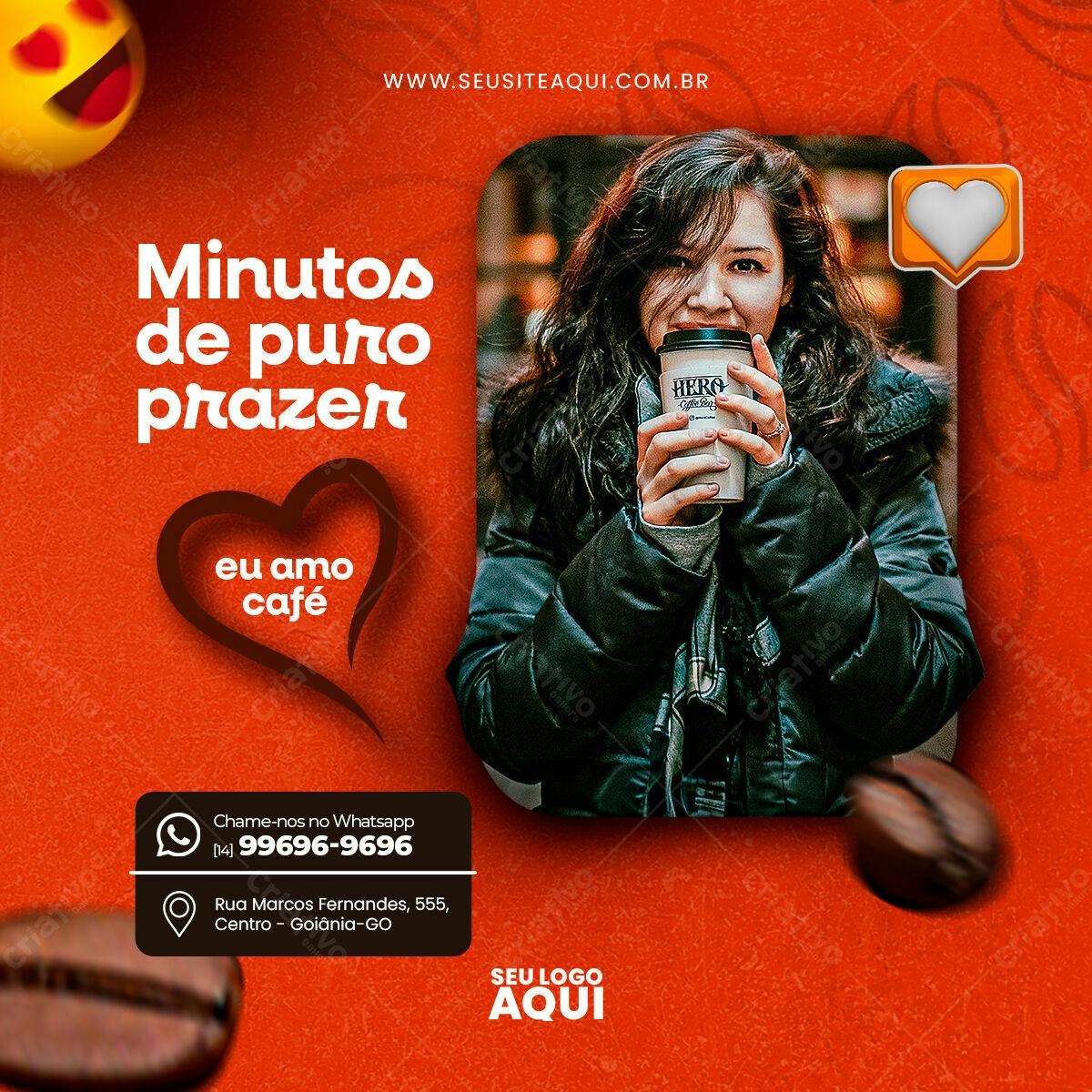 Post para Redes Sociais - Dia do Café PSD Editável