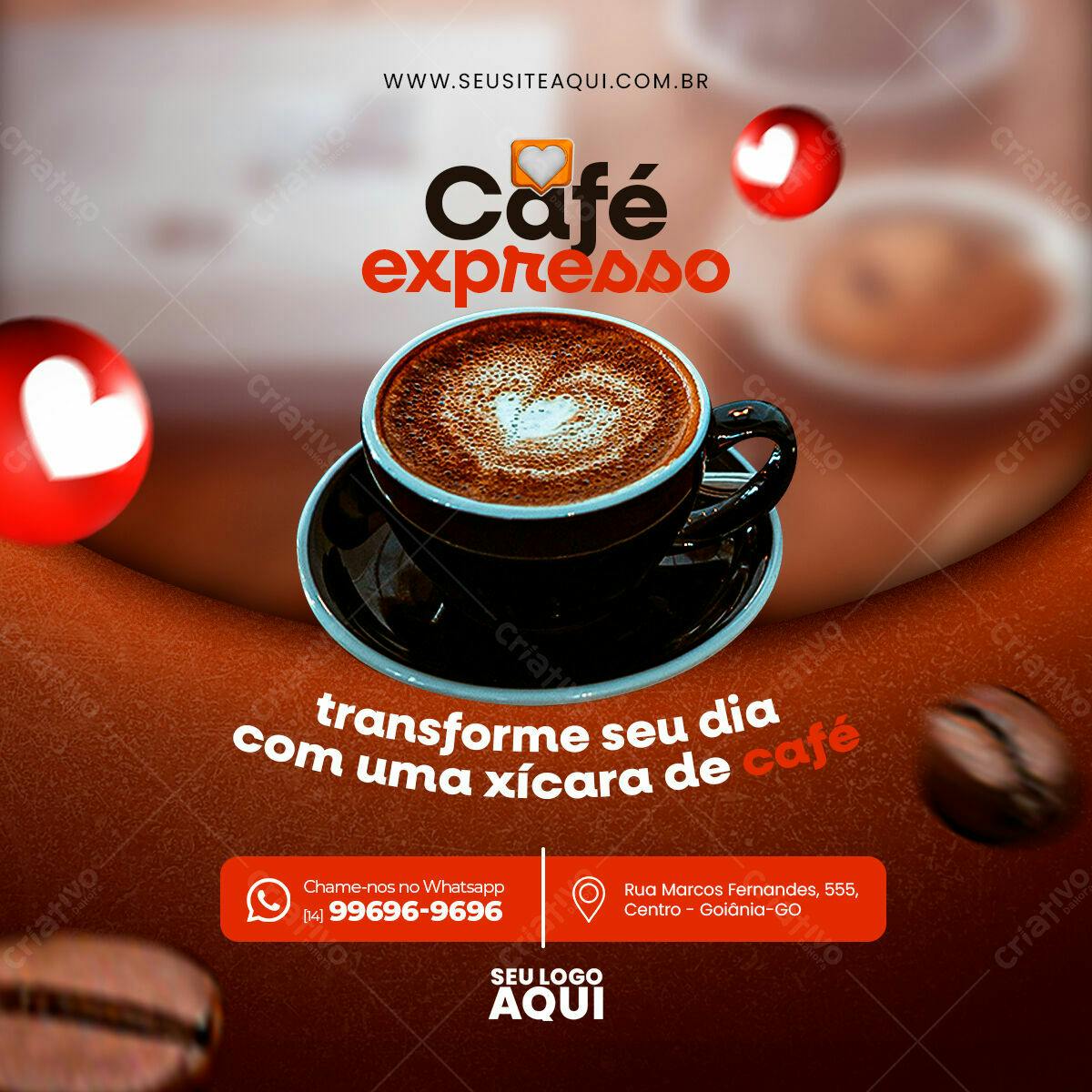 Post para Café Expresso PSD Editável