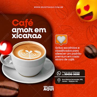 Post feed | cafeteria | café | social media | psd editável