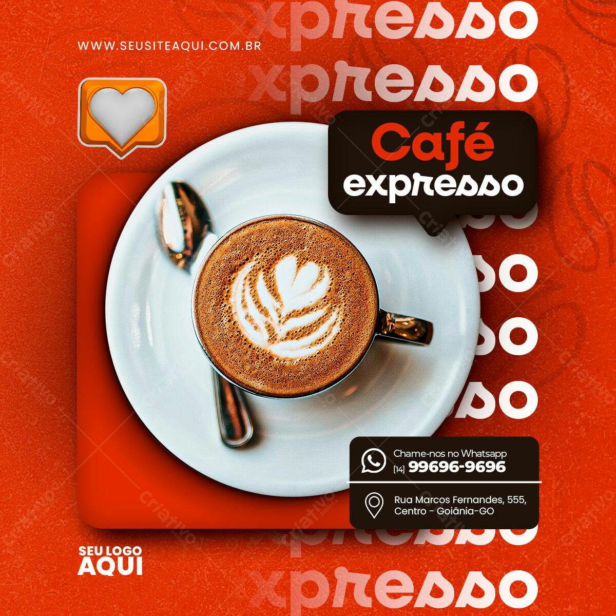 Post para Café Expresso PSD Editável