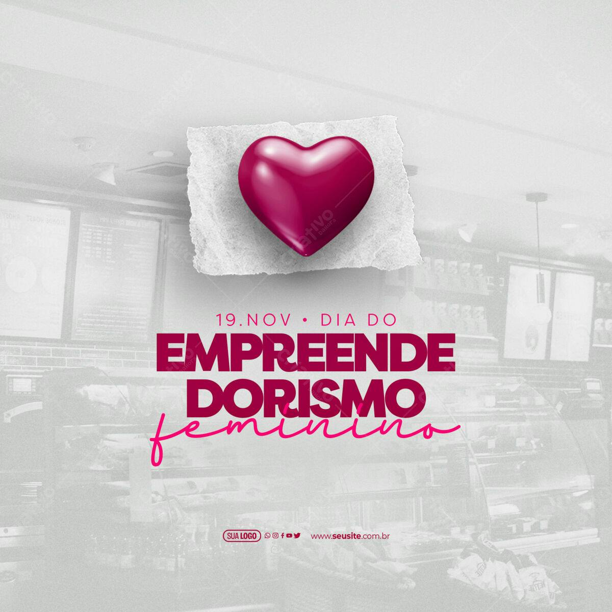 Post para Dia do Empreendedorismo Feminino PSD Editável