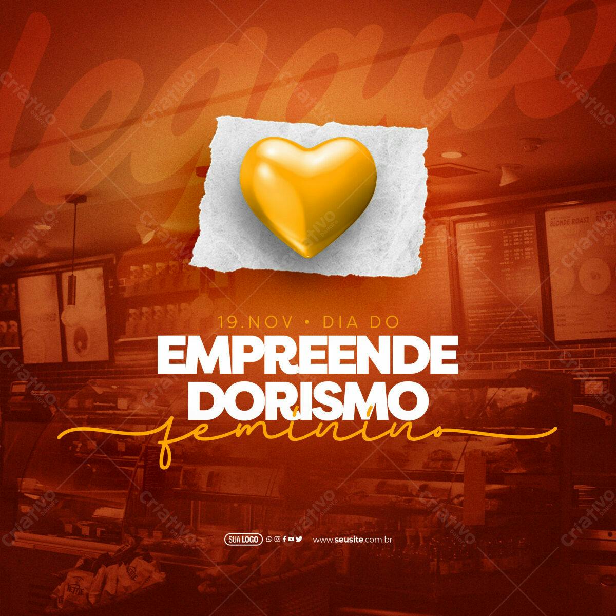 Flyer Dia do Empreendedorismo Feminino PSD Editável