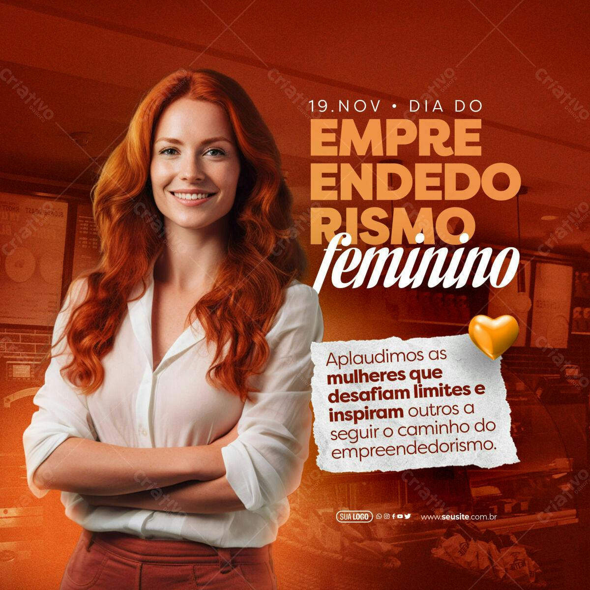 Post para Dia do Empreendedorismo Feminino PSD Editável