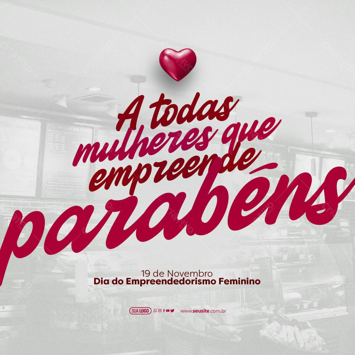 Postagem Dia do Empreendedorismo Feminino PSD Editável