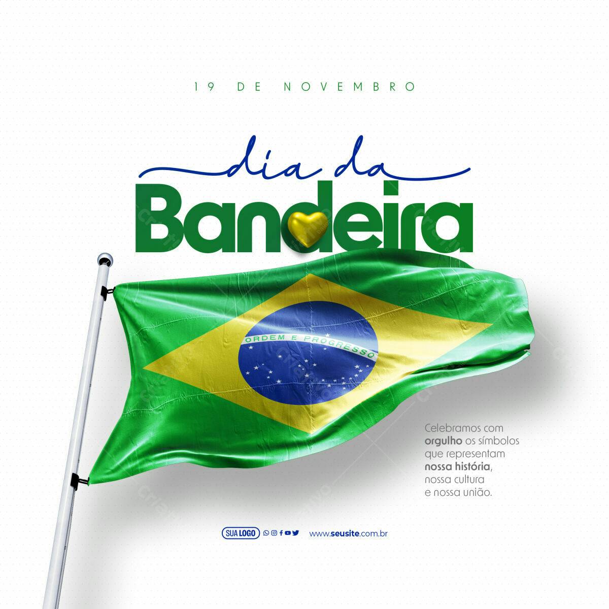 Postagem Dia da Bandeira PSD Editável