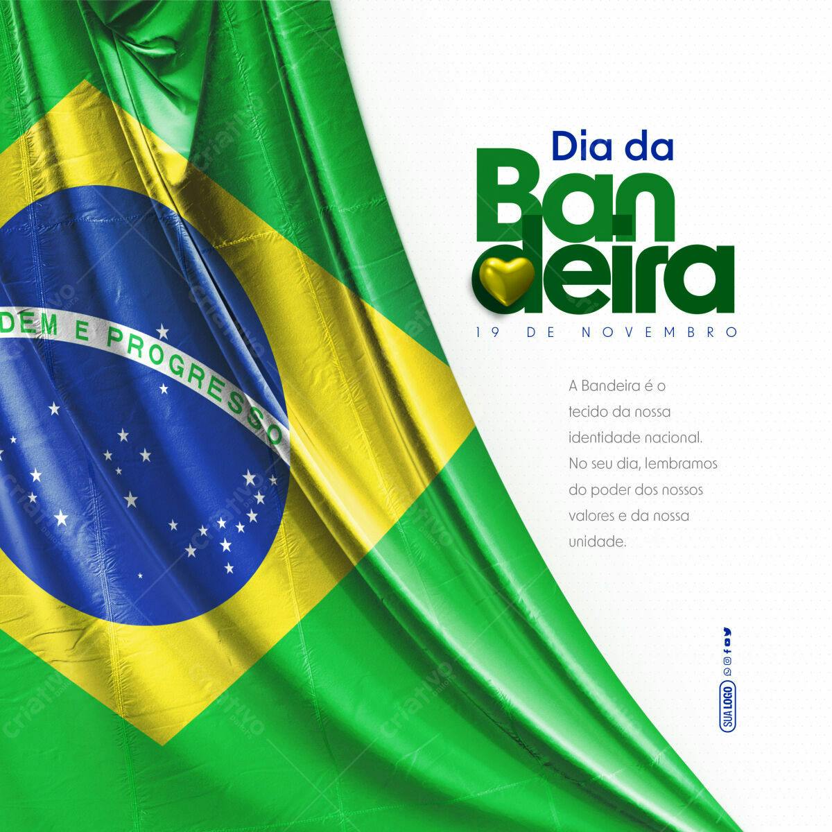 Post para Dia da Bandeira PSD Editável