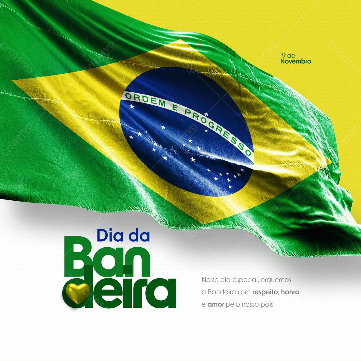 Postagem Dia da Bandeira PSD Editável