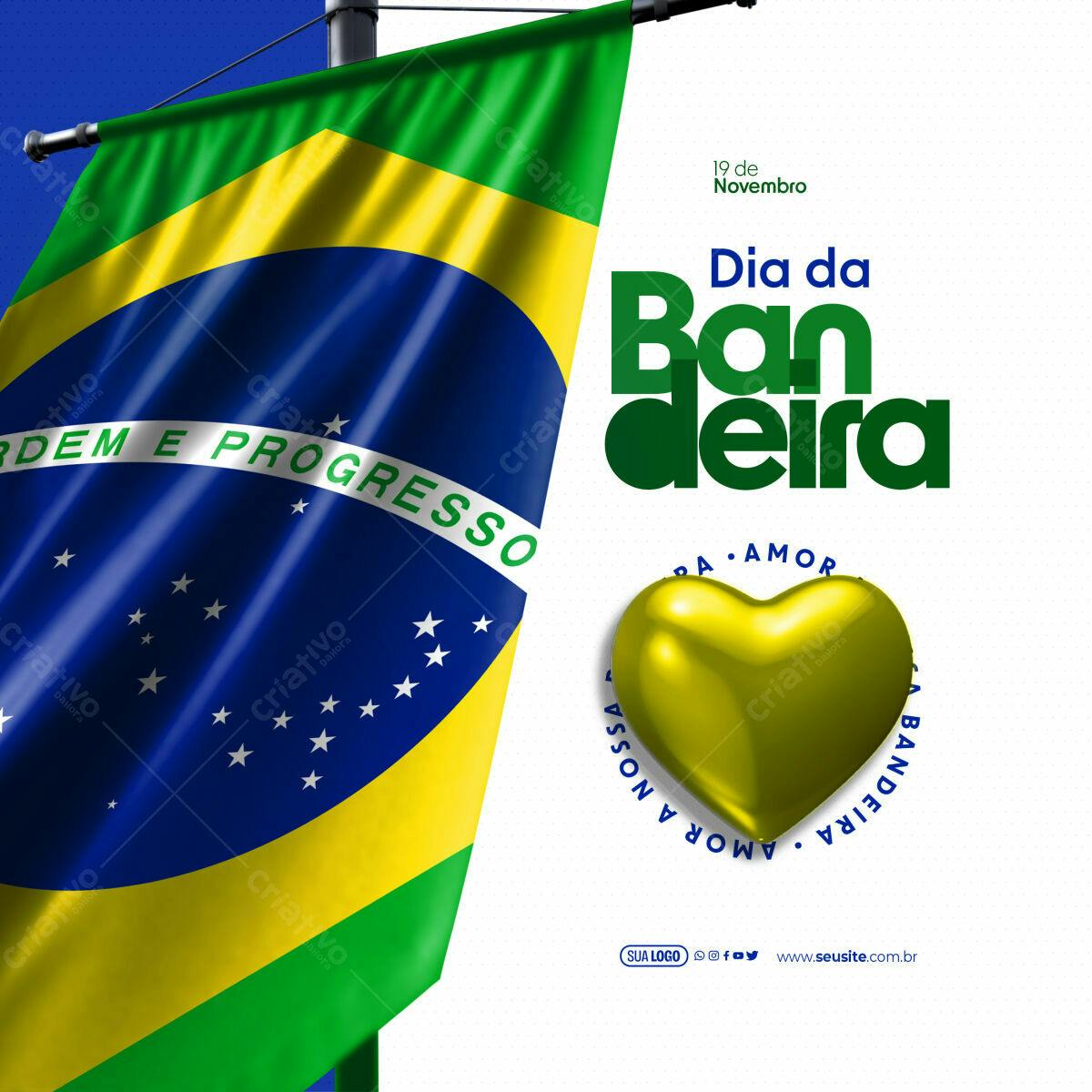Banner Dia da Bandeira PSD Editável