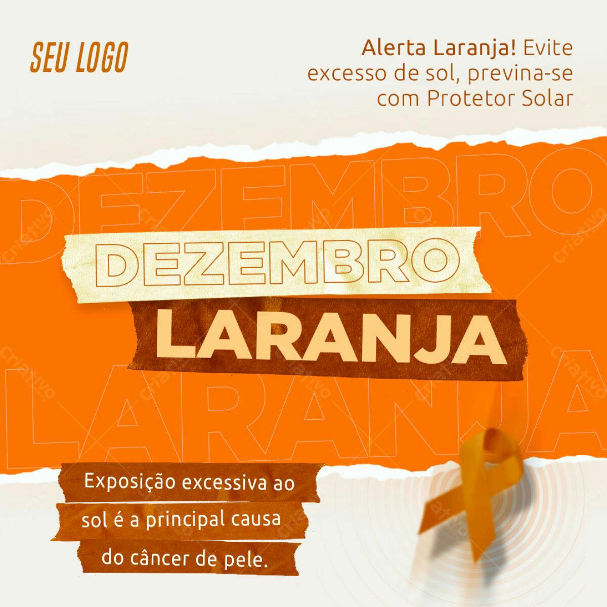 Post para Dezembro Laranja PSD Editável