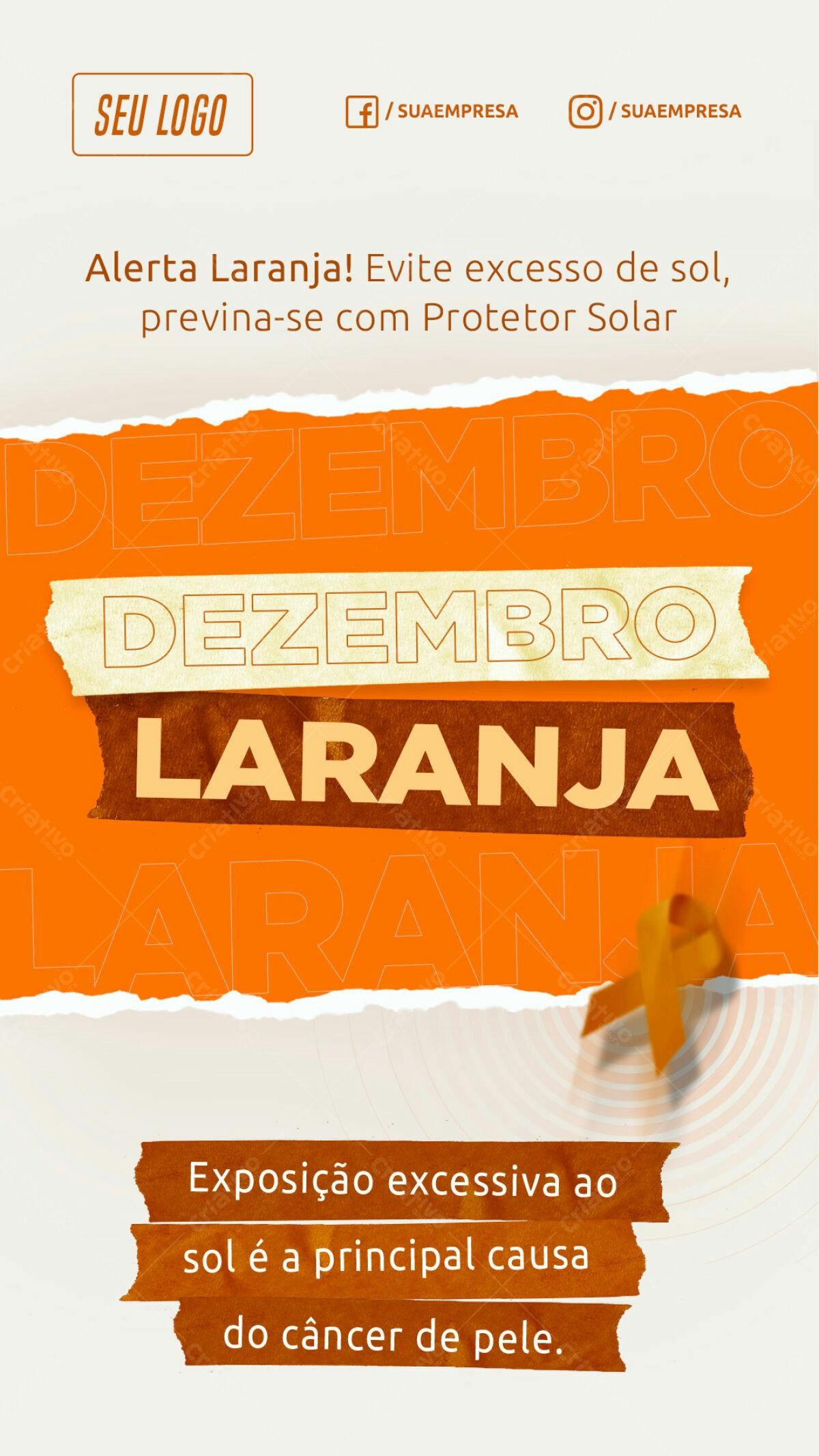 Flyer Dezembro Laranja PSD Editável