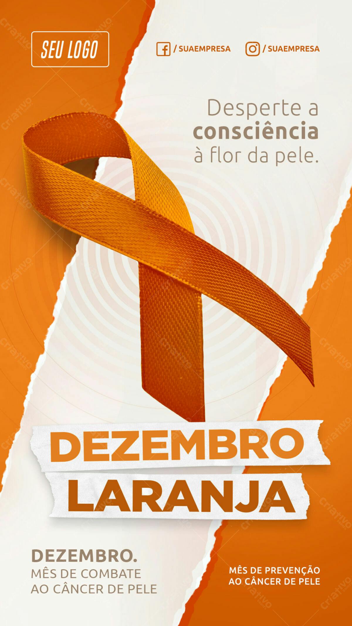 Flyer Dezembro Laranja PSD Editável