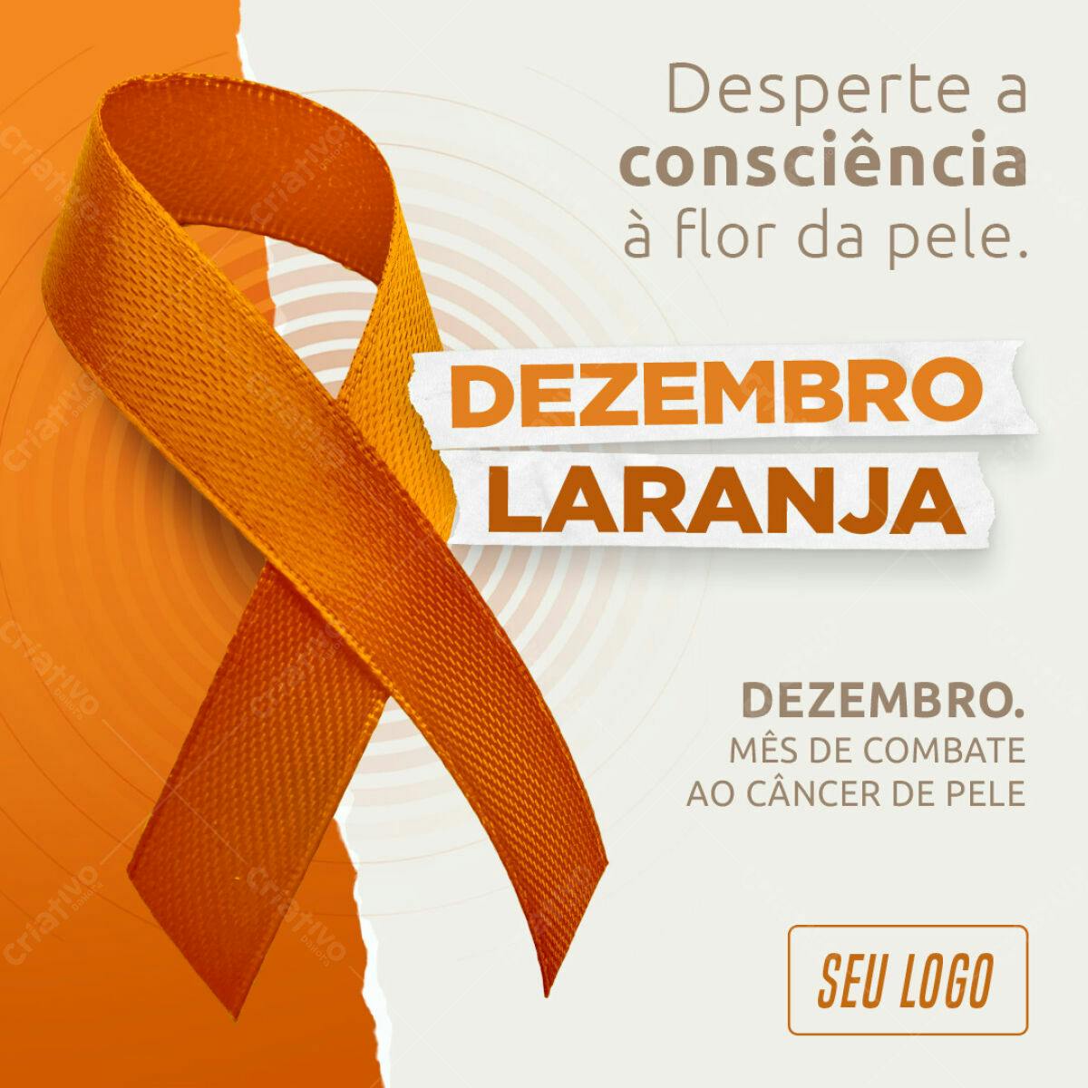 Flyer Dezembro Laranja PSD Editável