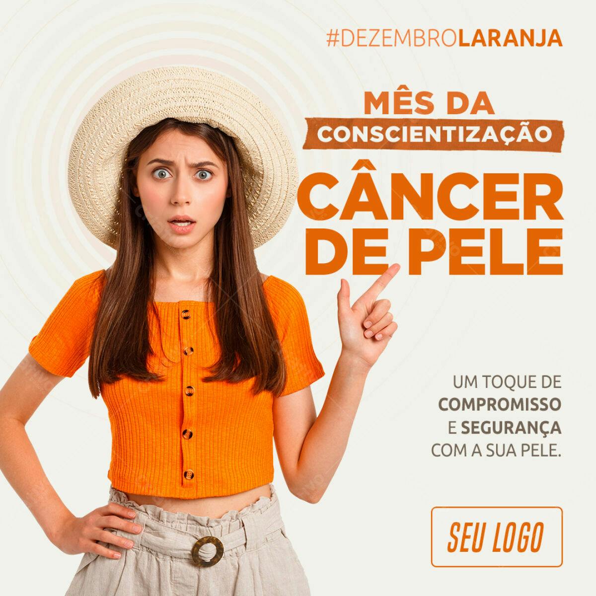 Post para Dezembro Laranja PSD Editável