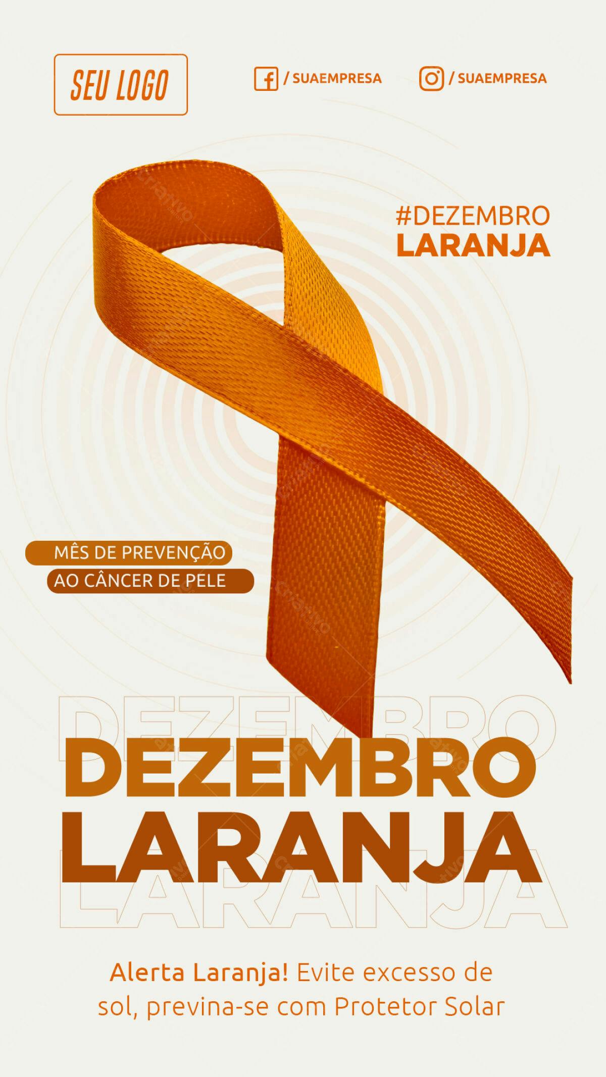 Flyer Dezembro Laranja PSD Editável