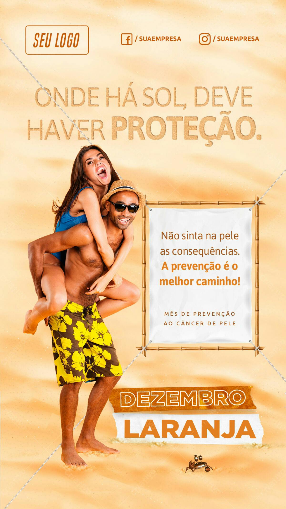 Flyer Dezembro Laranja PSD Editável