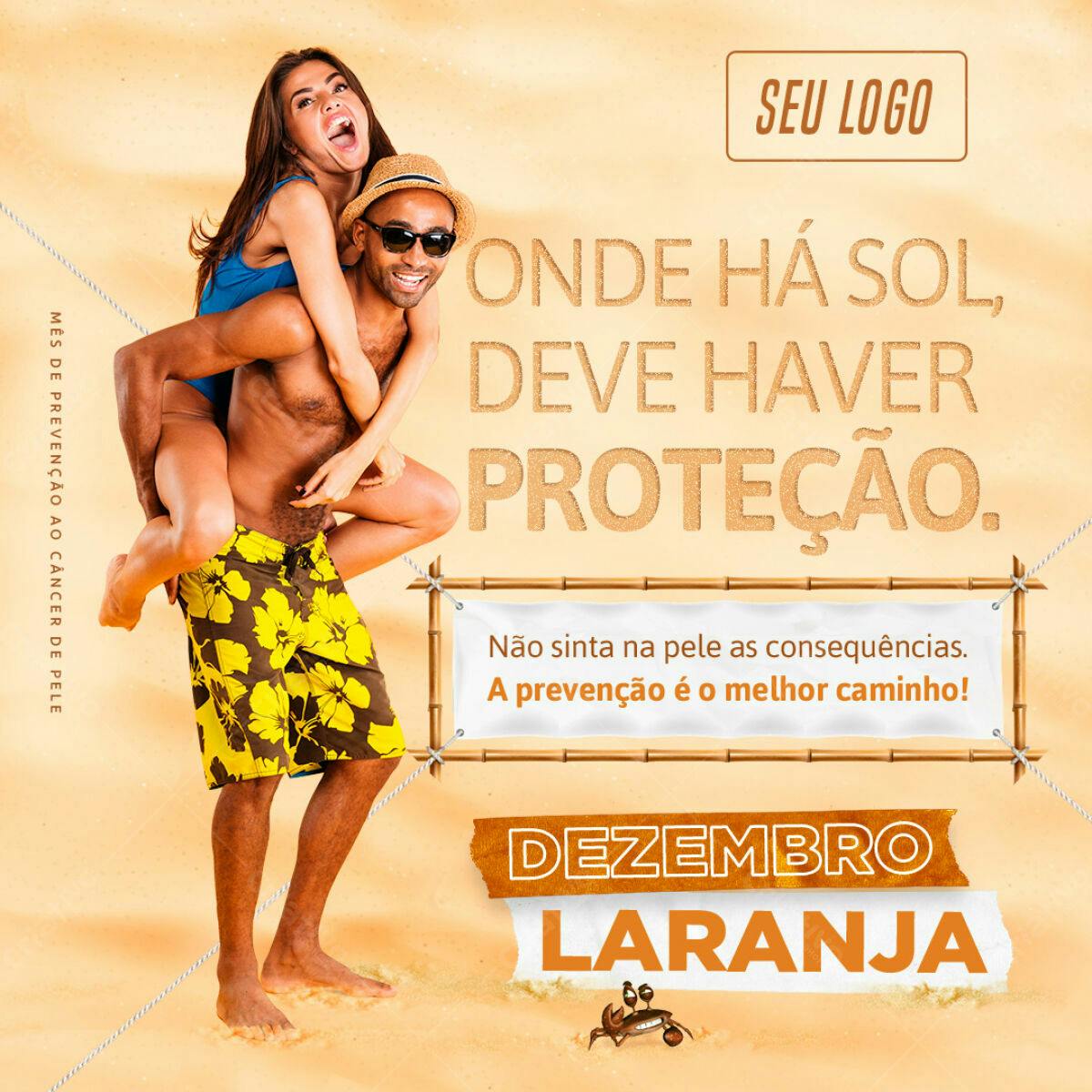Flyer Dezembro Laranja PSD Editável