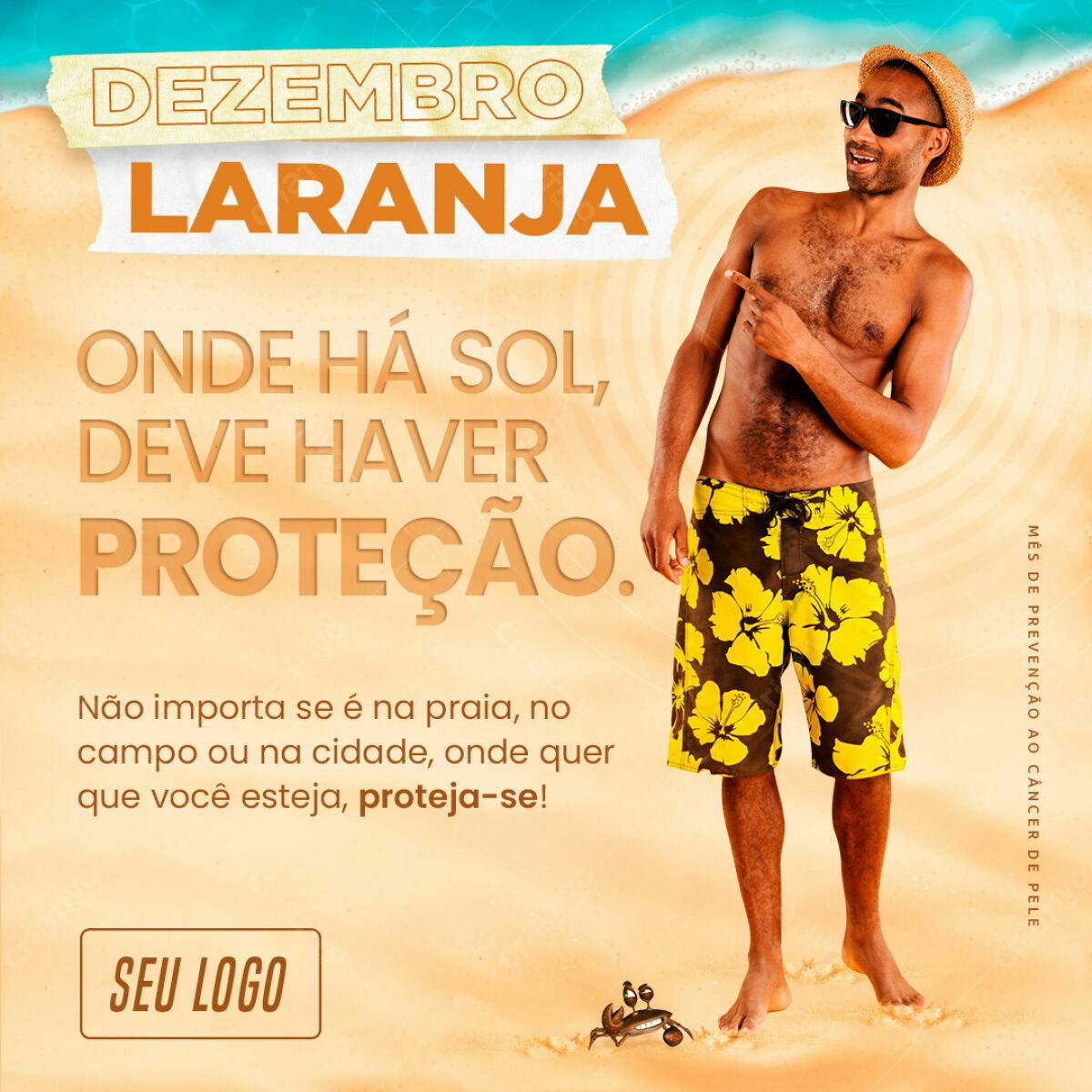Flyer Dezembro Laranja PSD Editável