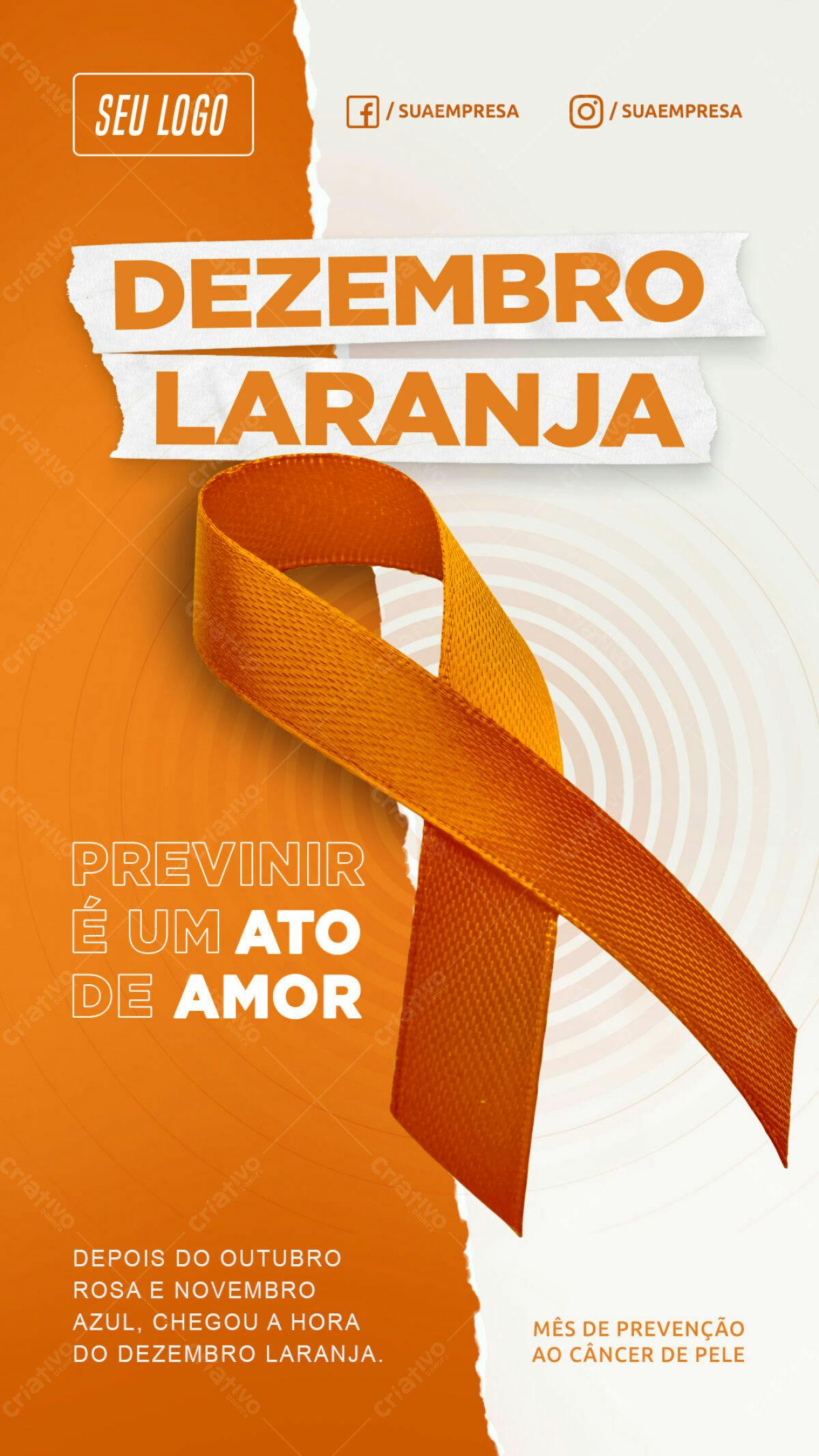 Flyer Dezembro Laranja PSD Editável