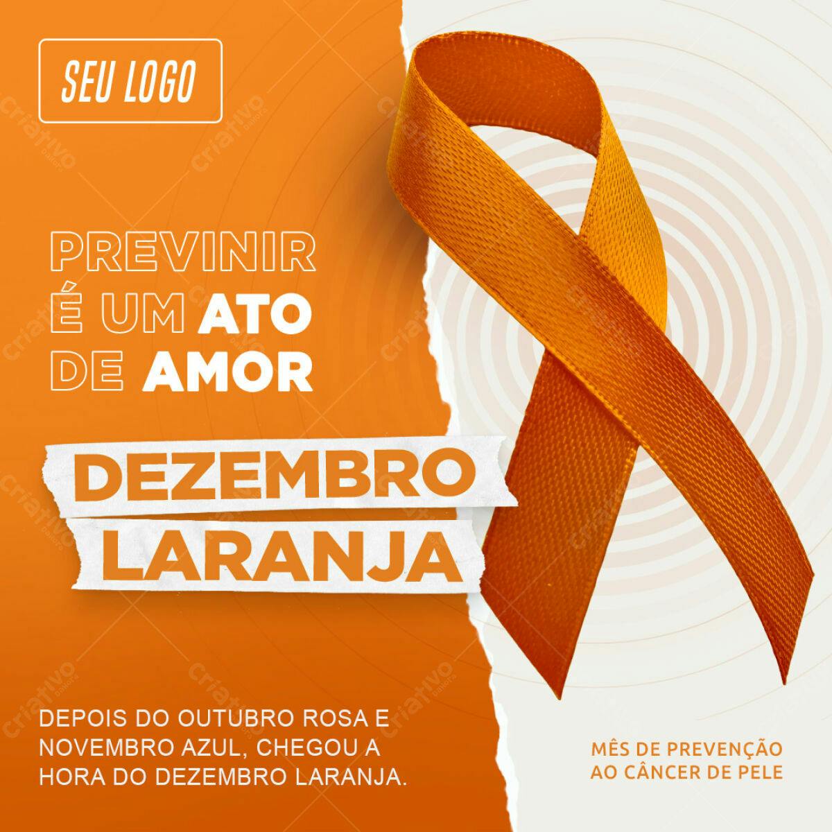 Post para Dezembro Laranja PSD Editável