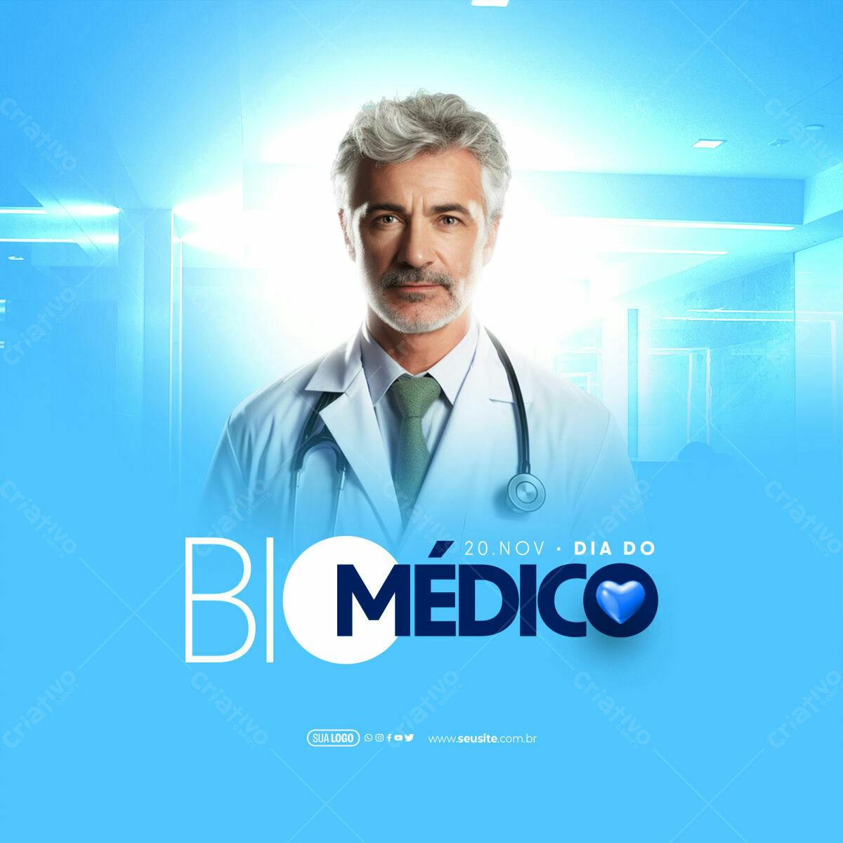 Flyer Dia do Médico PSD Editável