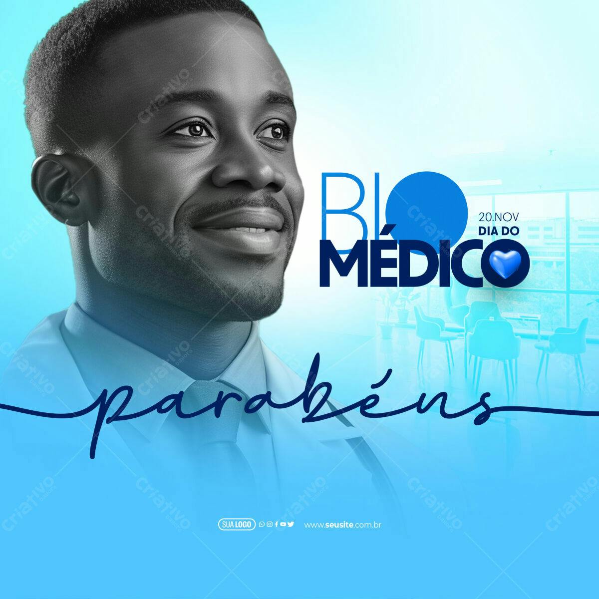 Post para Dia do Médico PSD Editável