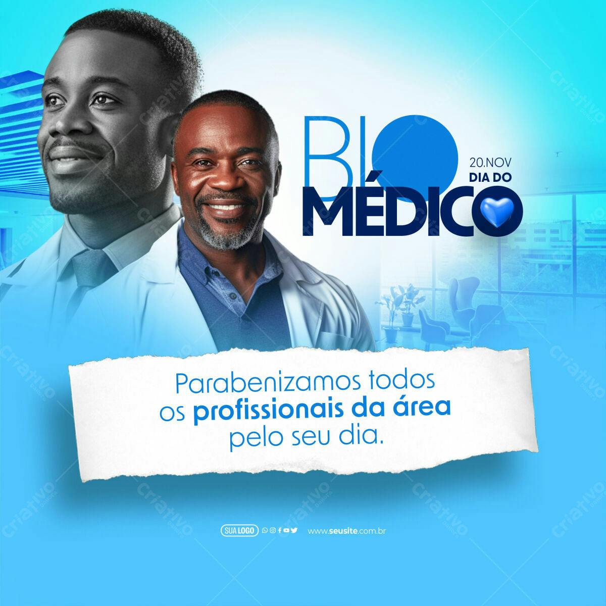 Flyer Dia do Médico PSD Editável