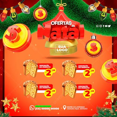 Ofertas de natal psd editável