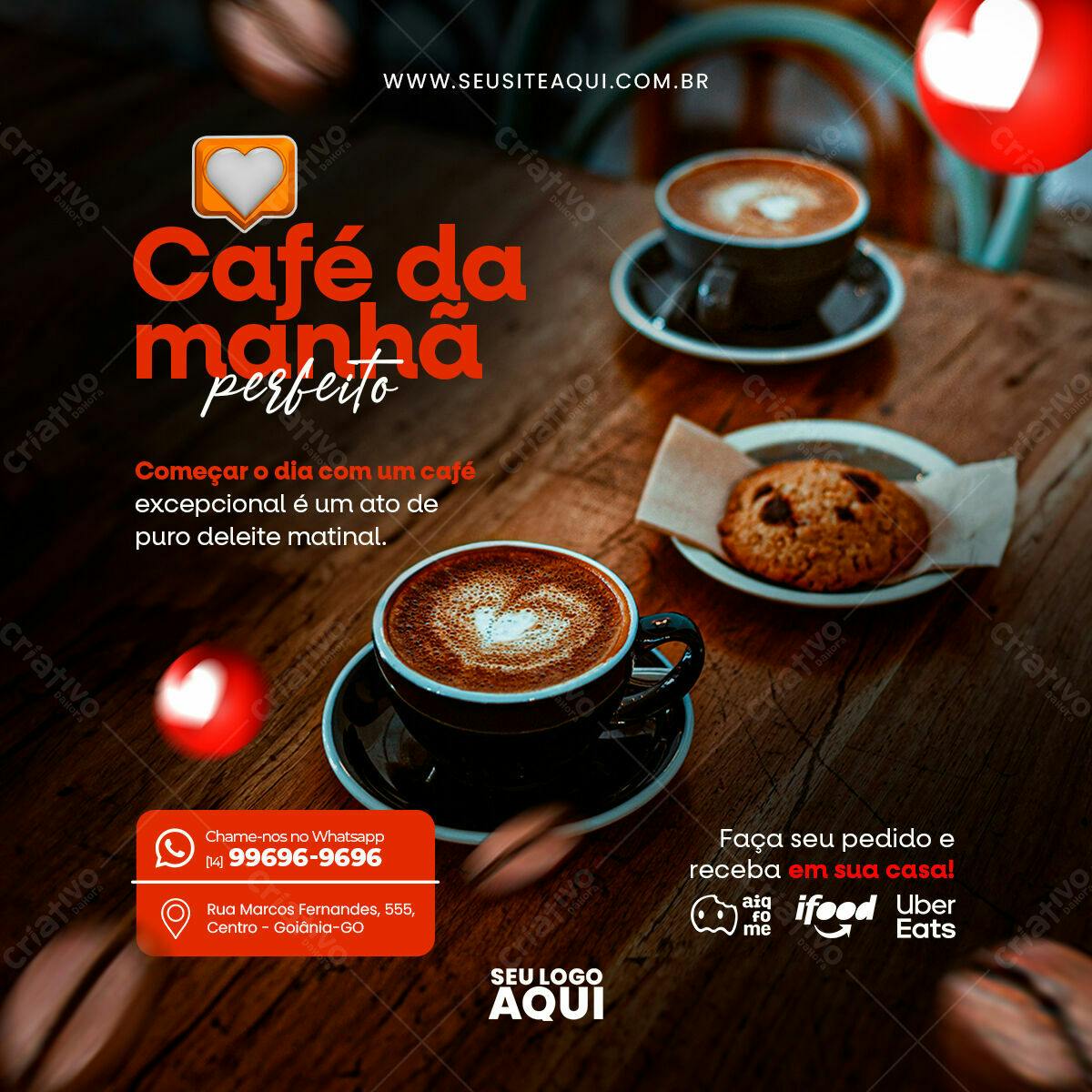 Flyer para Café da Manhã PSD Editável