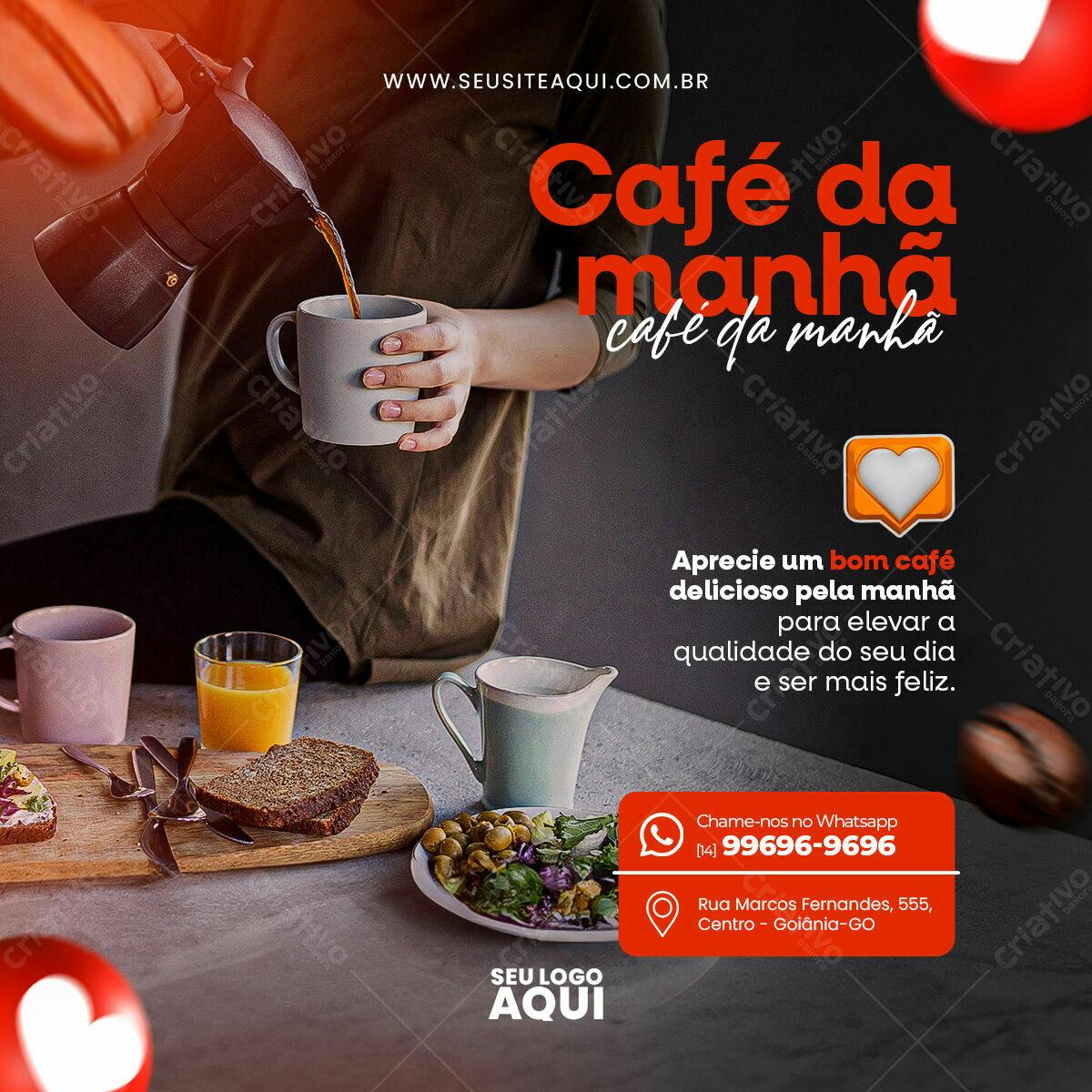 Postagem Instagram Café da Manhã PSD Editável