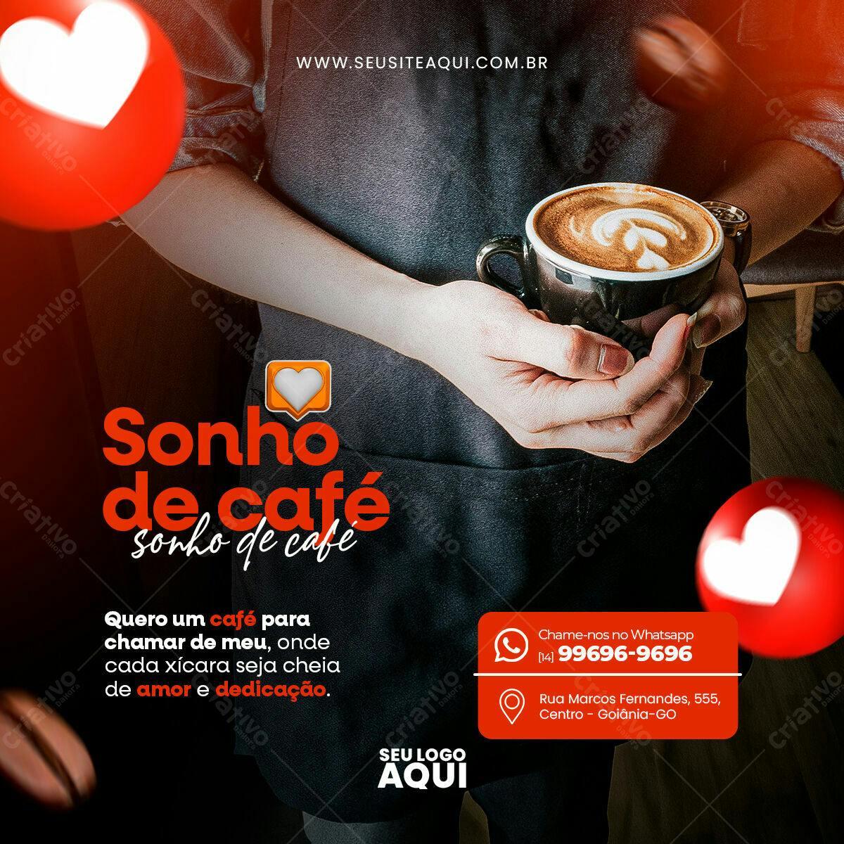 Postagem Instagram para Cafeteria PSD Editável
