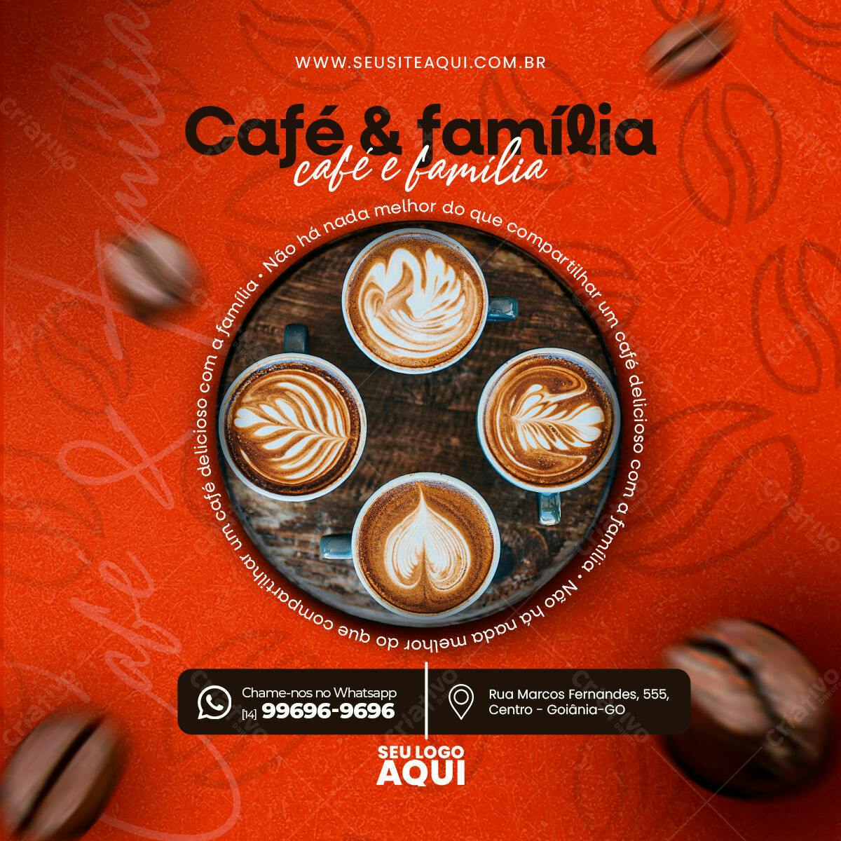 Flyer para Dia da Família e Café PSD Editável