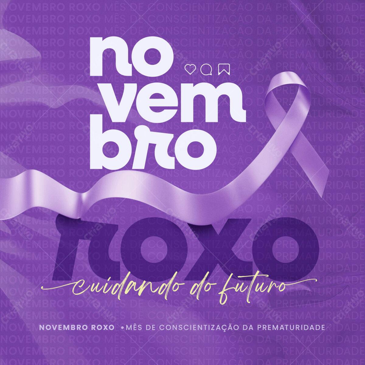 Flyer Novembro Roxo PSD Editável