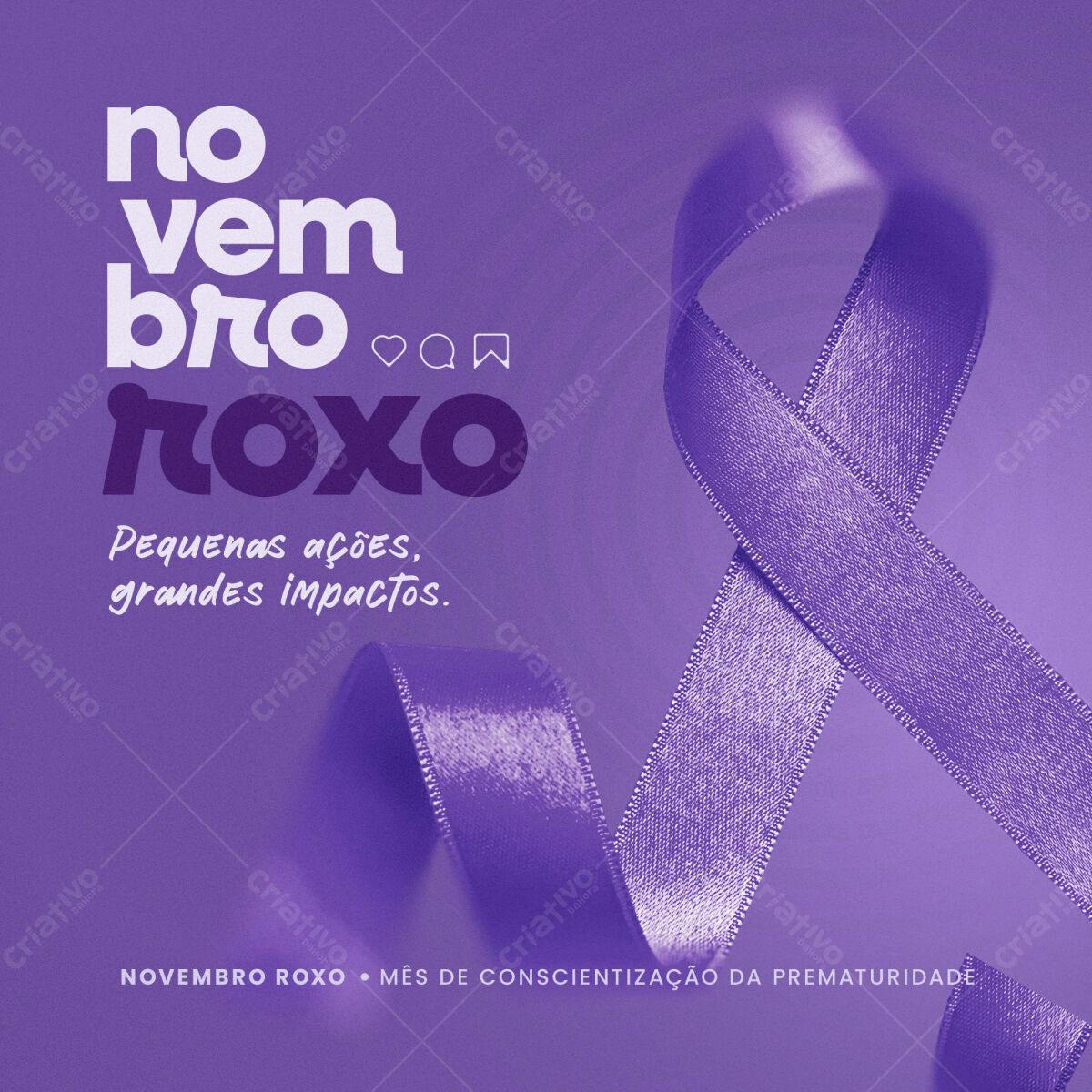 Postagem Novembro Roxo PSD Editável